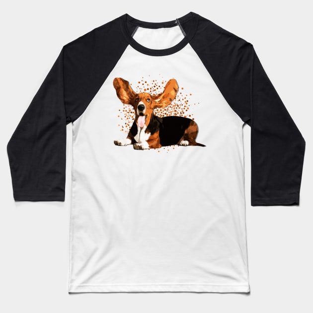 Basset Hound Baseball T-Shirt by Nartissima